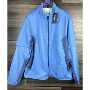 Ralph Lauren RLX Golf Jacket Mens Sz L Blue Full Zip Water Repellent‎ Vest
